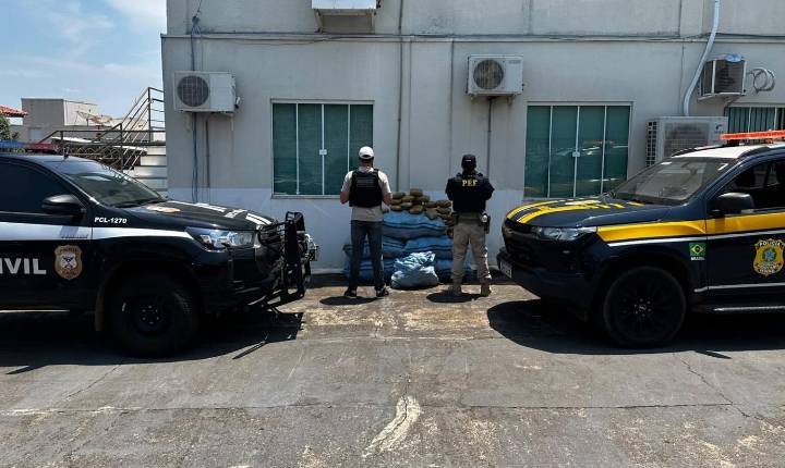 DRACO e PRF apreendem aproximadamente 182 kg de skunk após perseguição em Nova Brasilândia d’Oeste
