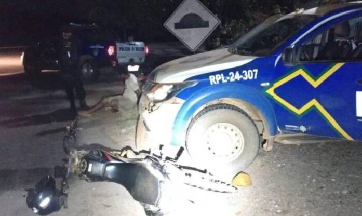 Motociclista embriagado colide contra viatura policial e é preso na RO-383