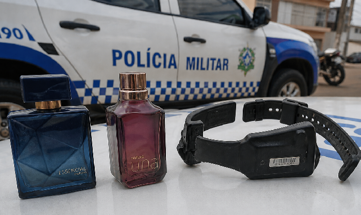 Mulher é conduzida à delegacia após violação de tornozeleira eletrônica e posse de objetos suspeitos