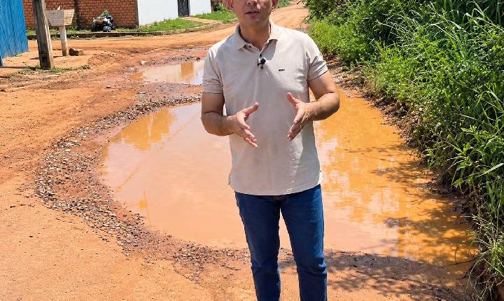 Pedro Geovar cobra recuperação de rua no Nova Esperança