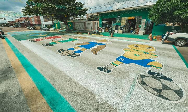 Pintura temática da Copa entra em fase final no Centro de PVH