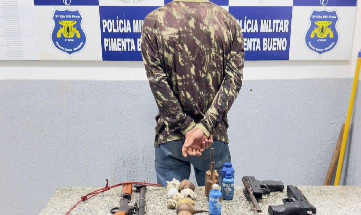 POLÍCIA AMBIENTAL LOCALIZA ARMAS E MATERIAIS PARA RECARGA DE MUNIÇÕES DURANTE FISCALIZAÇÃO