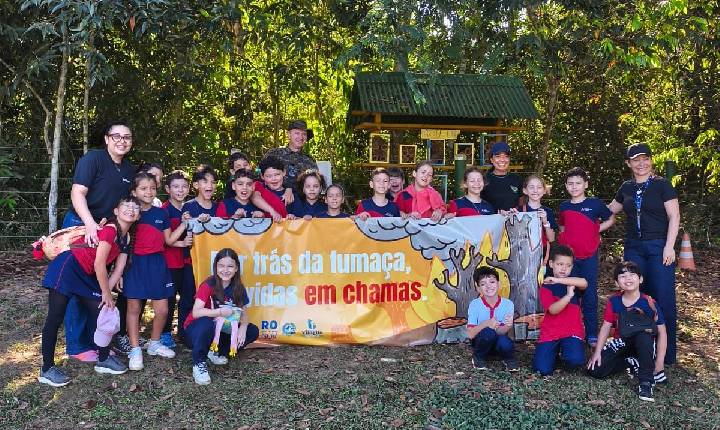 Polícia Ambiental promove atividade de educação ambiental com estudantes em Vilhena