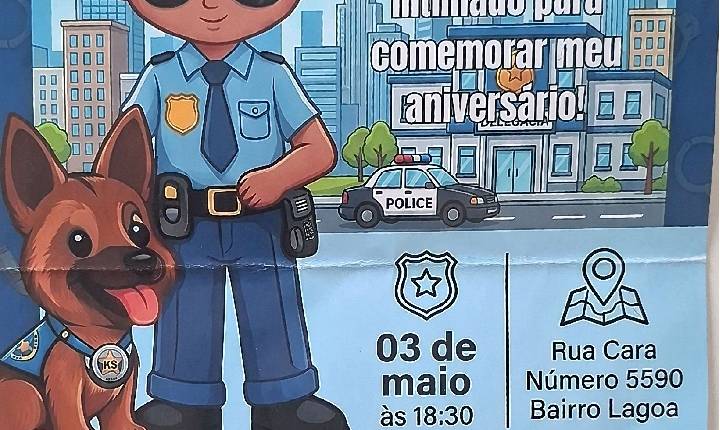 Polícia Militar atende a convite de criança e participa de festa de aniversário