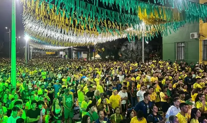 Porto-velhenses tomam conta da Rua do Hexa na estreia da Seleção Brasileira