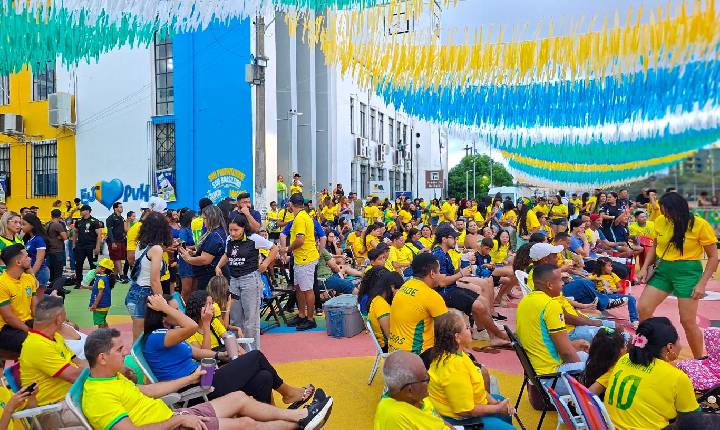 Rua do Hexa reúne famílias, amigos e torcedores em mais um jogo do Brasil