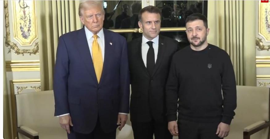Zelensky se reúne com Trump e Macron em Paris