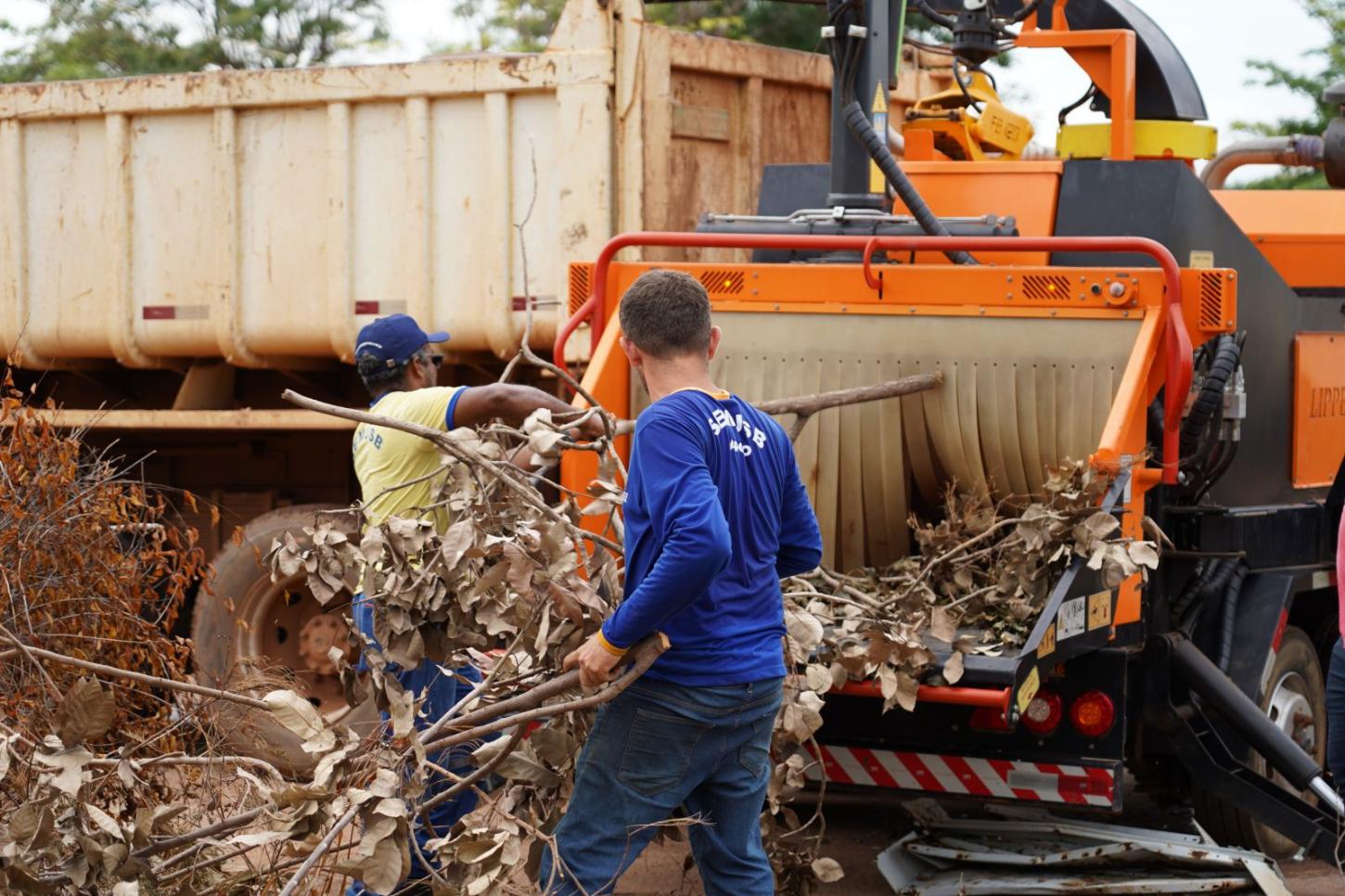 Porto Velho reinventa resíduos verdes: triturador converte podas em adubo doméstico