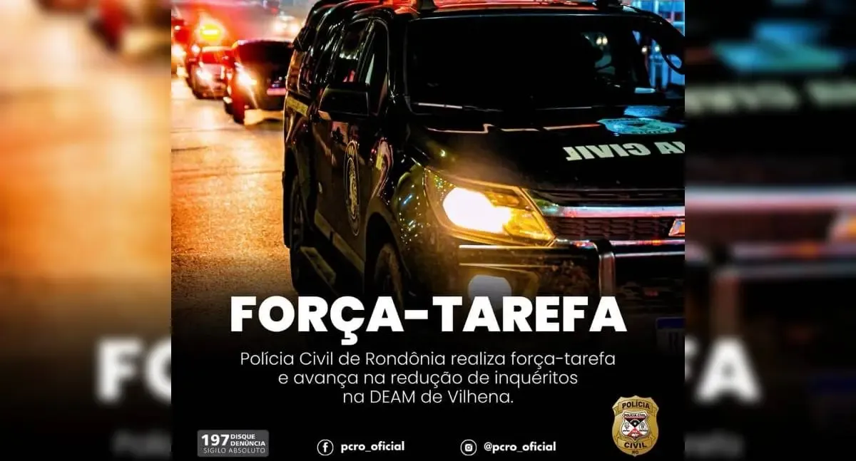 Força-tarefa reduz passivo de inquéritos na DEAM de Vilhena