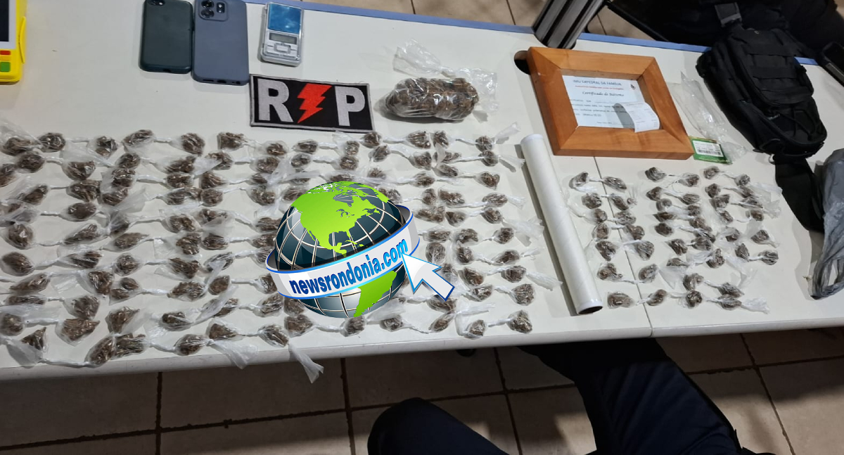 Tráfico de drogas no Orgulho do Madeira termina com casal de amigos preso e 200 porções apreendidas