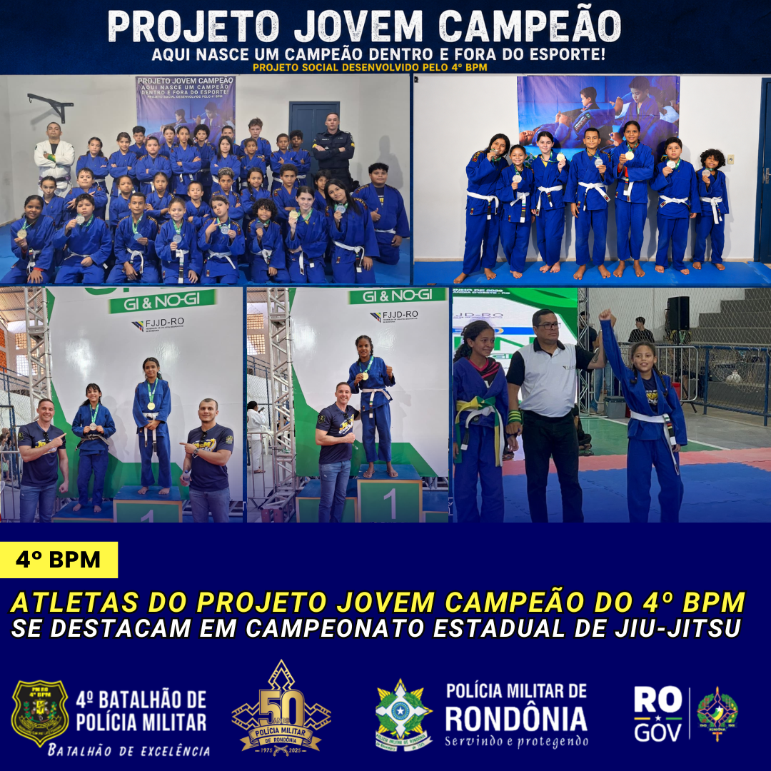 Atletas do projeto jovem campeão do 4º bpm  se destacam em campeonato estadual de jiu-jitsu
