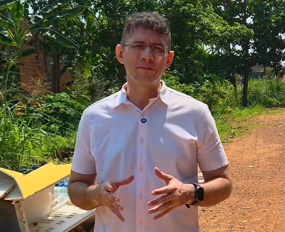 Pedro Geovar cobra limpeza de córrego após descarte irregular de lixo na zona sul de Porto Velho
