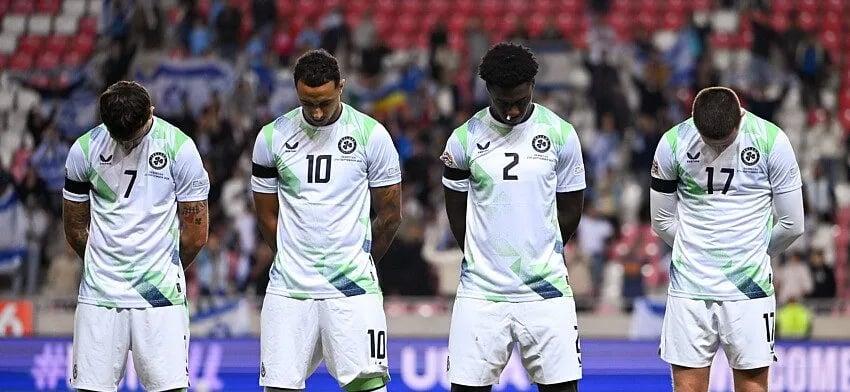 Protestos marcam o jogo entre Israel e Irlanda na Data Fifa, sem apertos de mão e com faixas pretas
