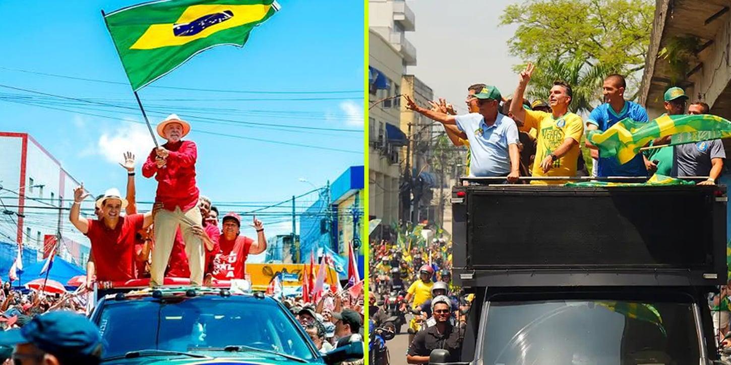 Lula realiza comício em Natal enquanto Flávio participa de moto-carreata no Rio